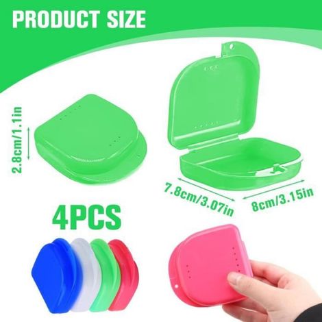 Boîte De Rangement Pour Prothèses Dentaires - Polypropylène - Étanche - Aérée - 4 Pièces (1/4)