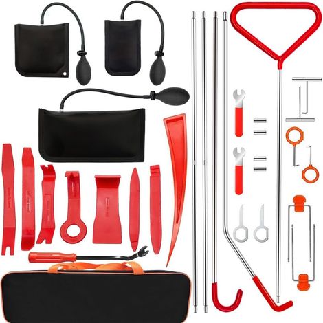 Kit Reparación Abolladuras Coche, Varillas Acero Inox, Palancas y Cuñas, Sin Pintura Puertas (1/4)