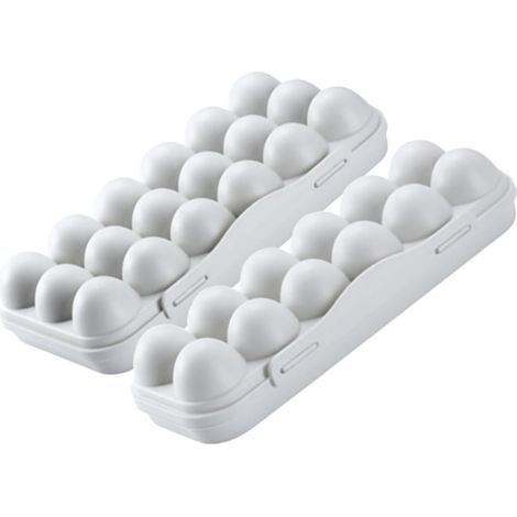 Refrigerator Egg Organizer 18 Compartments Plastic Lid (1/5)