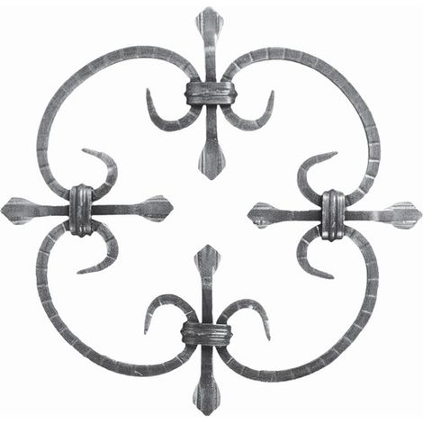 Tableau de volutes striées - Hauteur 250mm Largeur 250mm en carré de 8mm - Fer forgé - À souder - DECO FER FORGE (1/4)