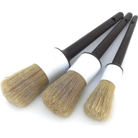 Set mit ultraweichen Autopflegebürsten, 3-teilig, ideal zum Reinigen von Emblemen, Felgen, Innenraumpolsterung und Lüftungsschlitzen, ohne Metallbürstenteile (1/5)