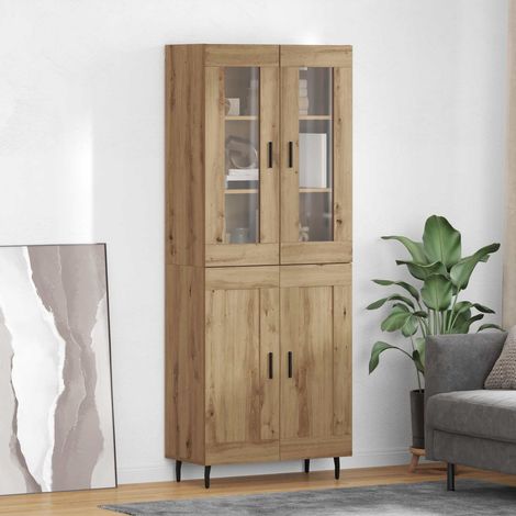 Highboard 2 pcs Artisan-Eiche Holzwerkstoff