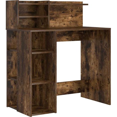 Maison Exclusive - Schreibtisch Geräucherte Eiche 90 x 48 x 101,5