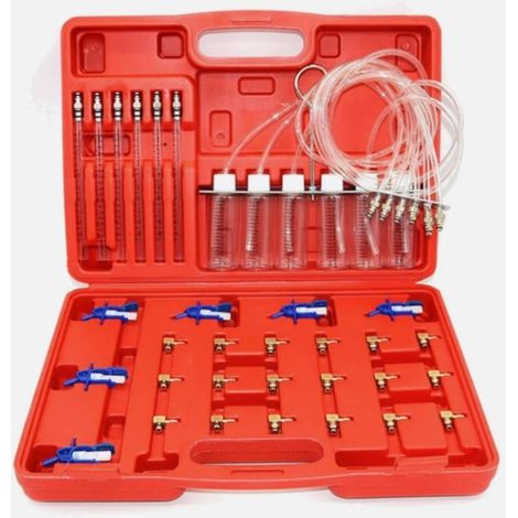 Testeur de retour injecteurs diesel common rail 6 cylindres, kit diagnostic injecteurs diesel professionnel avec 24 adaptateurs Bosch Siemens Delphi Denso (1/5)