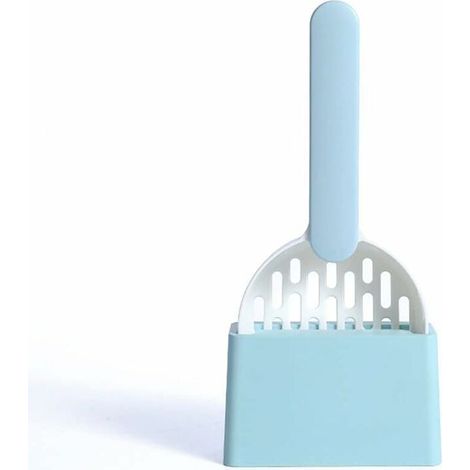 Blue – Litter Scoop – High-quality ABS plastic cleaning tool – Durable and easy to clean – 1 piece (with base)