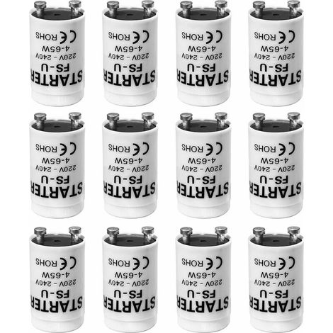royaluxe - 10 Pièces Ampoule Tube Fluorescent Starter 4-65W 200-250V LED Starter Starter pour Tubes Fluorescents de Starter LED pour Tube LED pour Tubes Néon Fluorescentes Lampes (1/5)