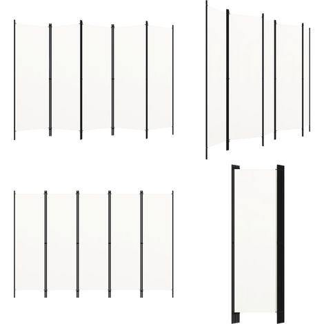 5-tlg. Raumteiler Weiß 250x180 cm - Raumteiler - Paravent - Raumtrenner - Dekorationsartikel - Wohnaccessoires - Home & Living (1/5)