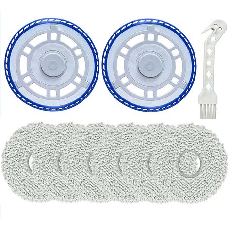 6 lingettes de nettoyage avec 2 supports de rechange. Accessoires pour aspirateurs robots Ecovacs Deebot T30 Pro Omni/ T30s/ T30s Pro/ N30 Pro/ N30 Omni/ N30 Pro Omni/T50 PRO. (1/4)