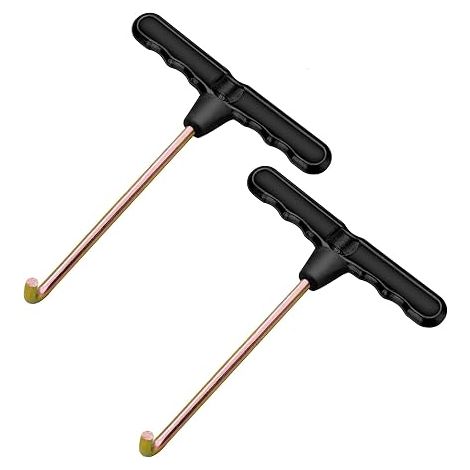 2Pcs Trampoline Spring Hook Pull Tool Spring Hook Exhaust Spring Hook T Hook Trampoline Accessory Hand Tool for Pulling Springs (1/5)