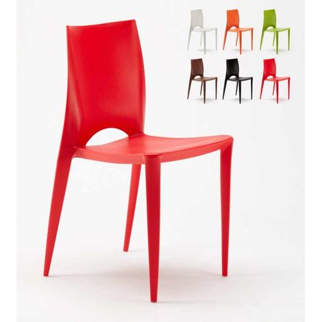 Chaise de salle à manger bar restaurant design moderne pour intérieurs et extérieurs Color - Rouge (1/5)