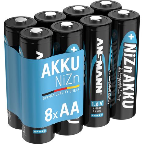 ANSMANN Akku Mignon AA 1500mAh 1,6V NiZn, 8 Stück