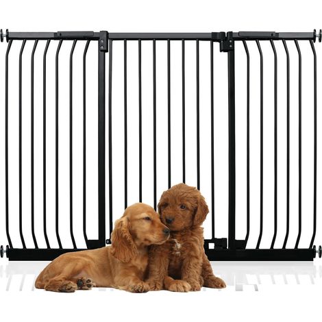 Bettacare Extra Tall Elite Dog Gate, 143cm - 152cm, Matt Black, Extra Tall 96.8cm in Height, Pressure Fit Pet Gate