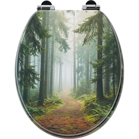 Homseat MDF Toilet Seat with Soft Close function, Misty Forest (1/5)