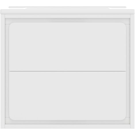 Mobile bagno sospeso 60x46x50 cm con lavabo in ceramica, 2 cassetti e LED bianca HOMVRA (1/5)