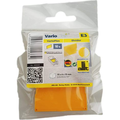 ALLIT 455533 INTERCALAIRE''VARIOPLUS EXTRA E3'' POUR TIROIR 10 PIÈCES EN JAUNE