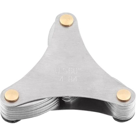 51Pcs Stainless Steel Thread Plug Gage 60 Degree Screw Pitch Measuring Tool(US Units)