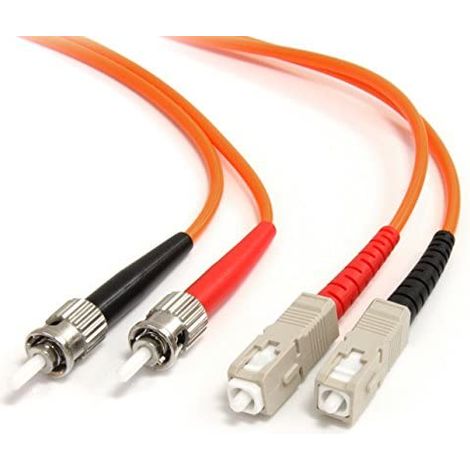2m Multimode Fiber Patch Cable ST - SC StarTech.com Jarretière fibre optique OM1 62.5/125 de 2m ST-SC - Orange - Câble réseau - SC multi-mode (M) pour ST multi-mode (M) - 2 m - fibre optique - duplex (1/2)