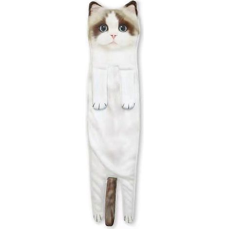 Serviettes de toilette amusantes à motif chat pour la salle de bain et la cuisine - Gants de toilette et serviettes pour le visage - Ultra-absorbantes et douces - Cadeau de pendaison de crémaillère (1/4)