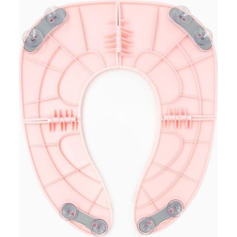 Siège de toilette pliable pour enfants, 8 ventouses anti-dérapantes, sac de voyage inclus, couleur rose, dimensions 18 x 15 cm (1/5)