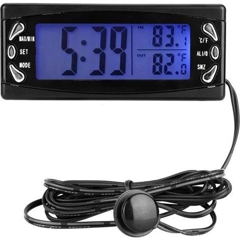 Enowelir LCD-Uhr, digitales Autothermometer, 12 V für Auto und Wohnmobil (1/4)