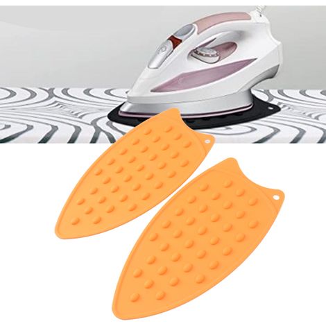 Lot de 2 coussins de repassage en silicone, coussins de repassage multi-usages résistants à la chaleur et coussins de protection, adaptés aux planches à repasser et aux fers à repasser (orange) (1/5)