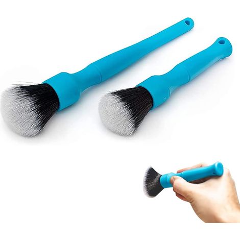 Brosse de détail de voiture Brosses de nettoyage de voiture Brosse de détail de voiture pour moteur Tableau de bord Aérations intérieures 2pcs Bleu (1/5)