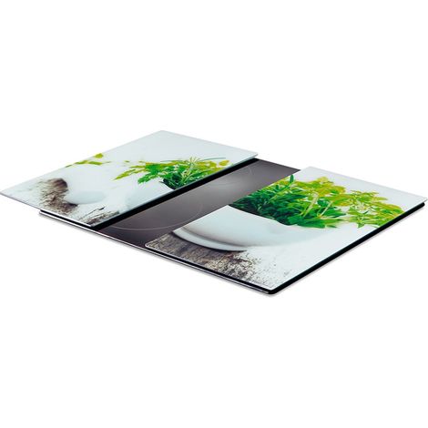 Tagliere e coprifornello in vetro 60x52 cm 2 pz