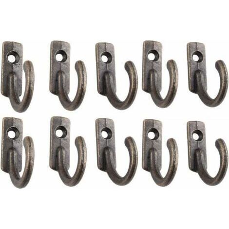 pair Crochet Mural Décoratif de Clé Hanger Vintage Bronze, 10Pcs (1/5)