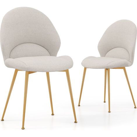 Juego de 2 sillas de comedor 62 x 56 x 88 cm acolchadas cómodas estilo moderno tela gris claro 200012440