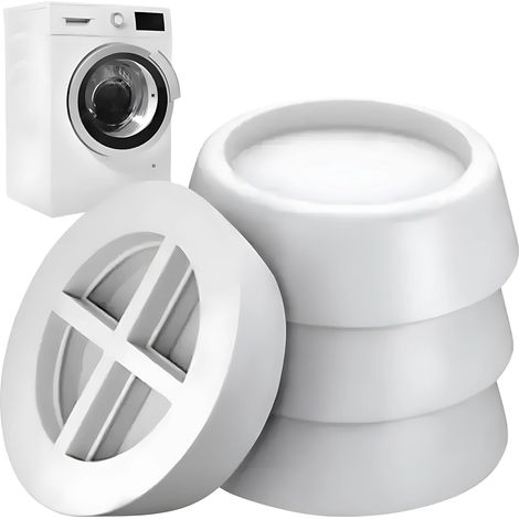 Lot de 4 patins anti-vibrations pour lave-linge et lave-vaisselle / Réduction du bruit et des vibrations de vos appareils électroménagers [Classe énergétique A] (1/5)