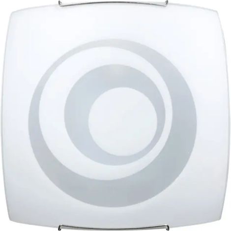 Galatea Wandleuchte E27 chrom mit weißem Diffusor, 30x30x10 cm