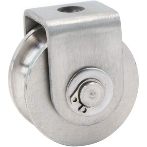 Puleggia singola per cavo in acciaio inossidabile, puleggia di sollevamento, puleggia di arrampicata, puleggia a rullo di carico, puleggia di sollevamento, capacità 30 kg - 1 pezzo argento (1/4)