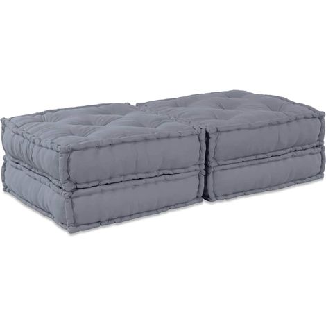 Unité de canapé modulaire 2 pcs Gris 140 x 70 x 36 cm Tissu