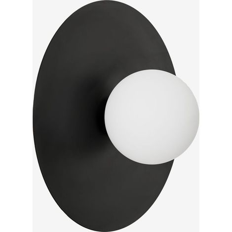 Applique de salle de bain en fer et verre Noir Ø30 cm (1/5)