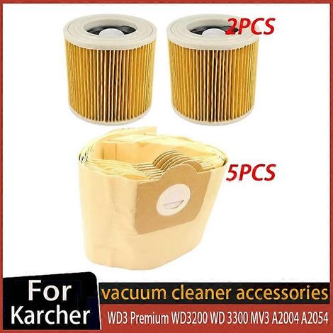Filtre de Sac à poussière filtre de Karcher MV3 WD3 WD3200 WD3300 A2204 A2656 WD3.500P SE4001 Aspirateur pour Rowenta RB88RU100 (1/5)