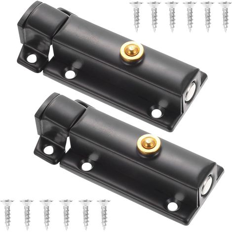 Verrou à Ressort Coulissant en inox 76 Mm, Lot de 2 Pièces Vis (1/5)