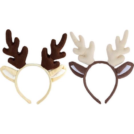 Lot de 2 bandeaux en bois de cerf, élastiques à cheveux en bois de cerf, serre-têtes en bois de cerf, décorations pour cheveux en bois de cerf-25.00X21.00X2.50CM (1/3)