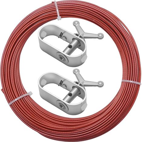 Pool Cover Cable, Clamping System for Pool Tarpaulin, 30m Long with 2 Clamps for Pool Covers, Pool Tarps, Awnings and Covers (1/5)