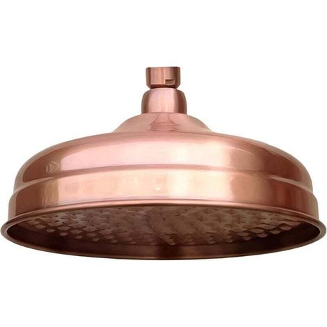 Pommeau De Douche Antique Cuivre Rouge 8 Pouces Avec Bras Mural Et Tube Extension Effet Pluie (1/4)