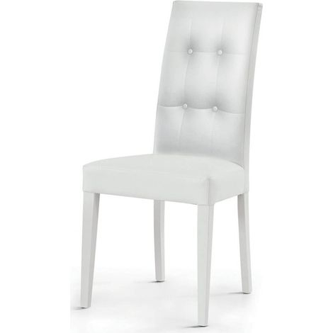 Sedia Moderna Imbottita in Ecopelle Effetto Capitonné  Colori sedie Tempesta: Bianco