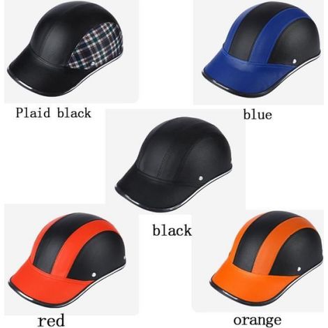 Casque Moto Demi-Casque - ABS+PC - Pour Vélo Scooter - Taille Réglable 55-62 cm - Noir - 1 Pièce (1/4)