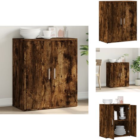 Sideboard Räuchereiche 60x31x70 cm Holzwerkstoff - Holz Sideboard - Wohnzimmer Möbel - Regal - Sideboard Braun - Schreibtisch Organisieren (1/5)
