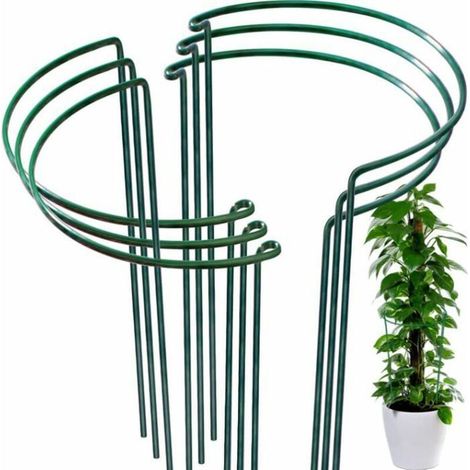 – Set mit 10 Pflanzenstützen für Kletterpflanzen, 25 x 40 cm – Rostfreie Metallstützen – Ideal für Tomaten, Blumen und Zimmerpflanzen (1/4)