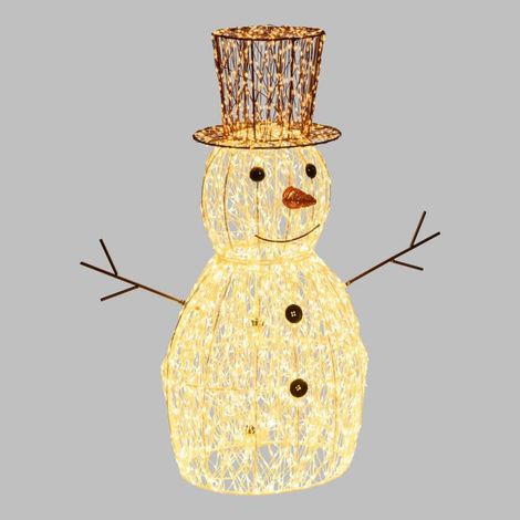 Bonhomme de Neige lumineux 3D H70cm HDM Métal Pro 3600 MicroLED blanc chaud et froid FlashLED Diamond Lotti (1/5)