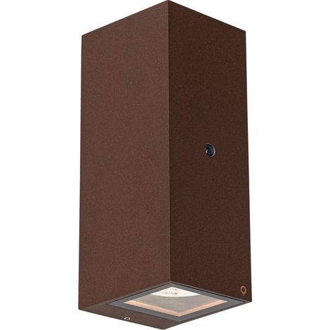 Wandleuchte rostbraun 2-flammig GU10 AR70 IP44 mit Hell-Dunkel-Sensor - Baleno