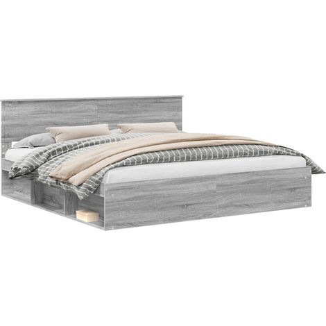 Maison Exclusive - Estructura de cama con cabecera Gris Sonoma 20