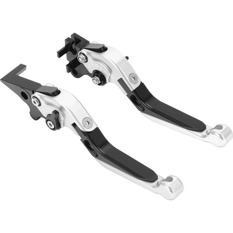 Paire de leviers de frein et d'embrayage moto CNC en alliage d'aluminium, remplacement compatible PCX 125/150 (version frein à tambour), argent, toutes années (1/5)