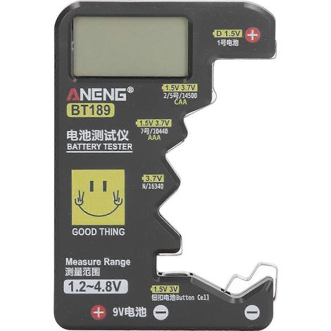 Digitaler Batterietester mit großem LCD-Bildschirm, universeller Kapazitätsdetektor für NDC-, AA- und AAA-Batterien, Tasten