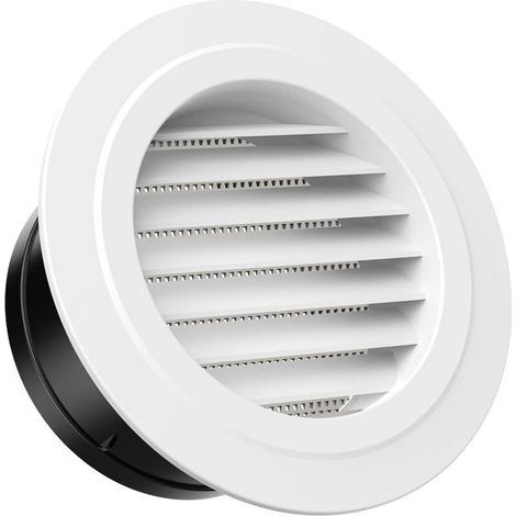125mm Grille de Ventilation en Plastique, Aeration Ronde avec Moustiquaire, Grille pour Intérieur et Extérieur Entrées et Sorties d'air Murales et de Plafond (1/5)