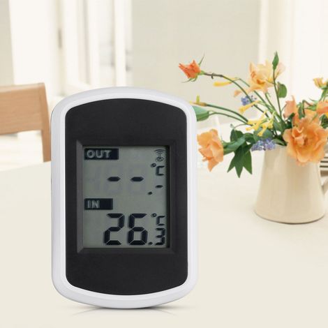 Kabelloses Thermometer mit Sender und Empfänger, Innen-/Außenthermometer für Zuhause und Büro, Ferntemperatursensor (1/5)